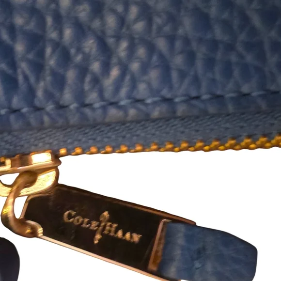 Cole Haan Lagoon Blue Pebbled Leather Crossbody Bag - Picture 7 of 11